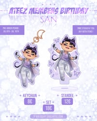 SAN birthday KEYCHAIN and STANDEE 