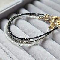 Image 1 of Set of 3 Gold filled gemstone bracelets