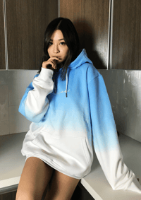 Image 3 of Blue Dip Dye Hoodie