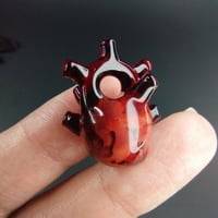 Image 3 of Watercolor anatomical heart pendant 