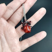 Image 1 of Watercolor anatomical heart pendant 