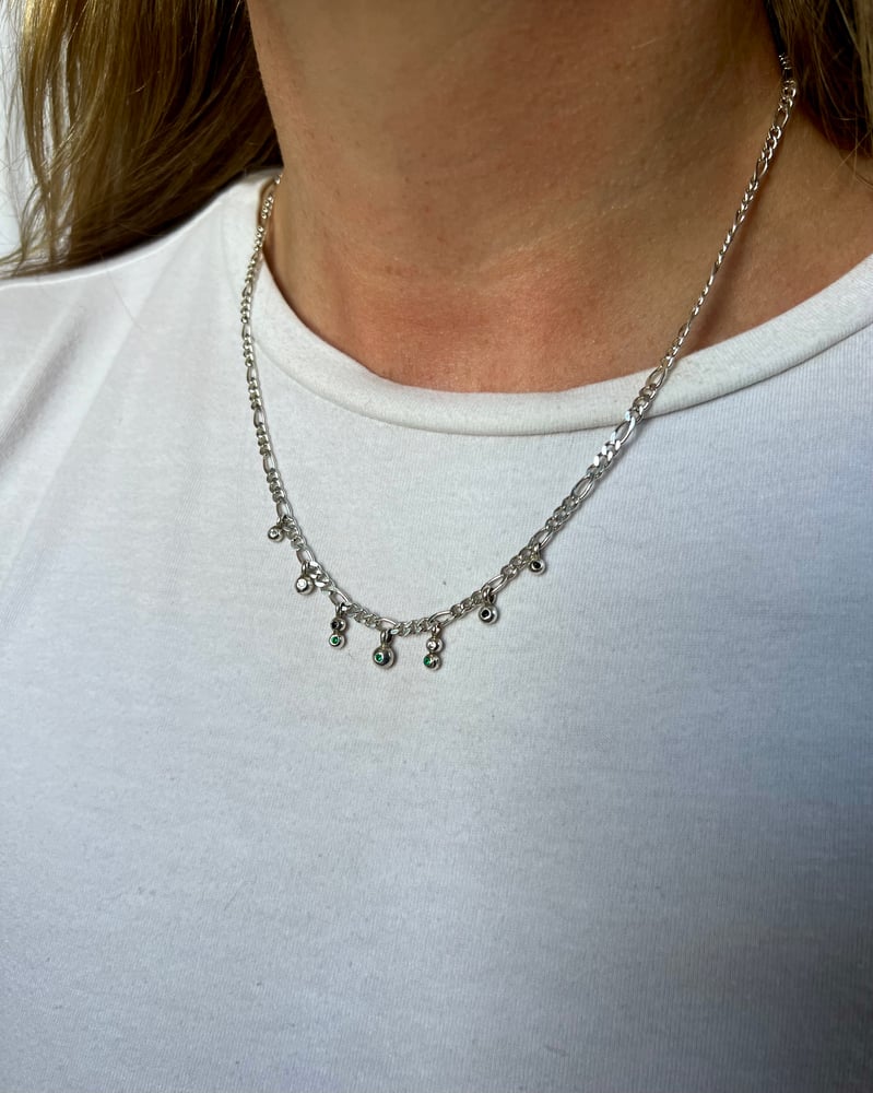 Image of Dew Drop Necklace - Figaro Chain