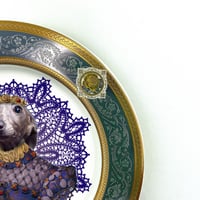 Image 3 of Lebrel italiano Lady Pucca - Fine China Plate - #0788