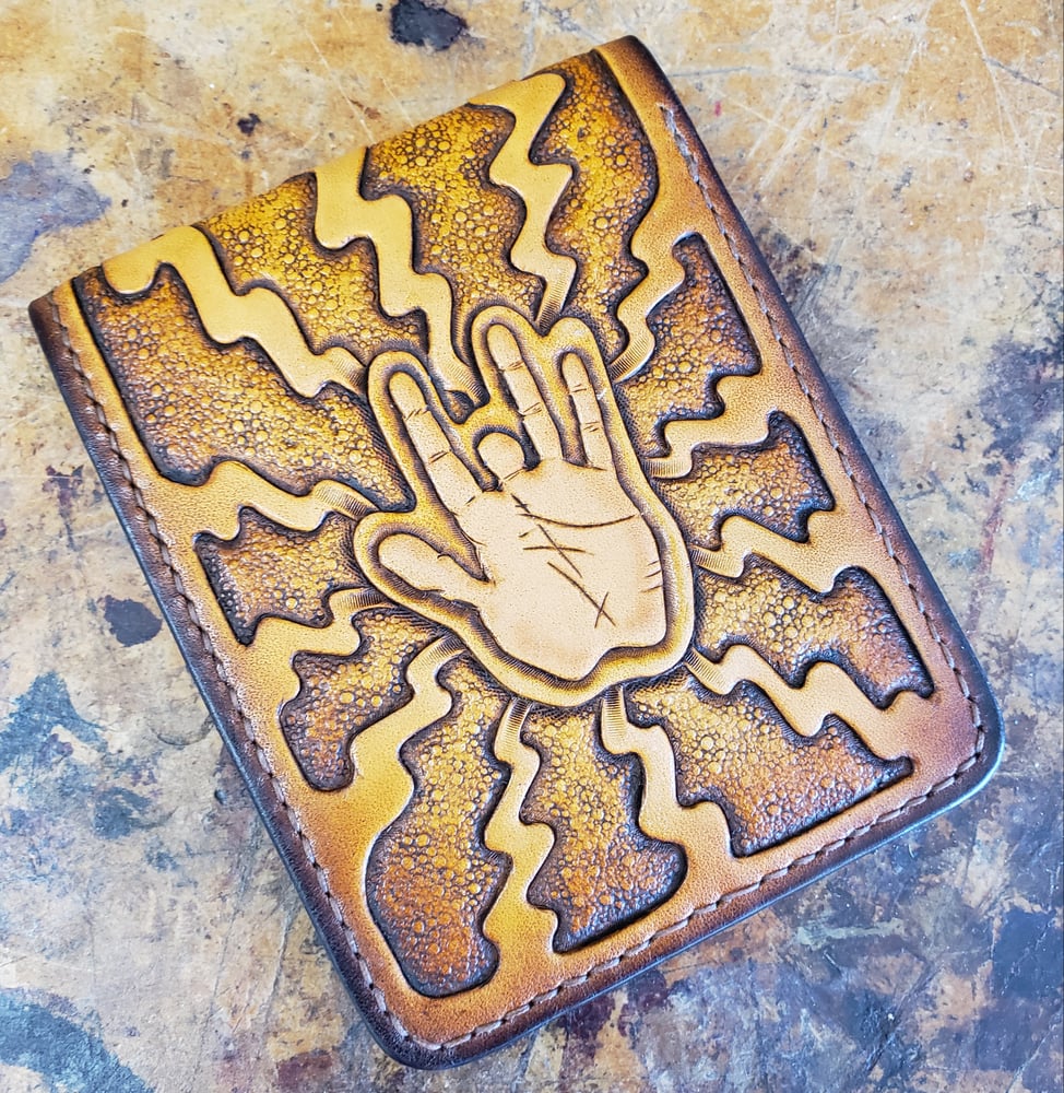 Image of Grateful Dead wallet Stealie Splat / Radiant JG handprint Billfold