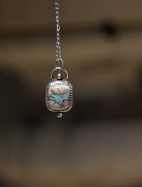 Image 1 of dainty fire opal necklace #4 