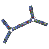 Image 1 of Blue Strawberry Print Bulldog Harness