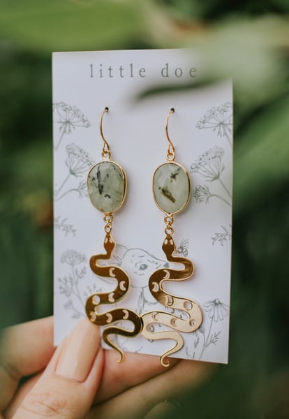 Image of Boa Prehnite Earrings