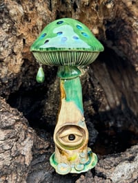Image 1 of Creepy Forest Mushroom with Evil Eye Handmade Ceramic