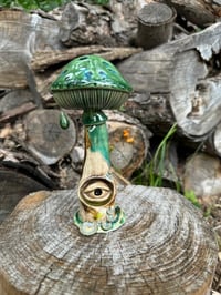 Image 3 of Creepy Forest Mushroom with Evil Eye Handmade Ceramic