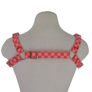 Pink & Peach Checker Bulldog Harness