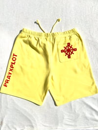 Image of fired up sweatshorts in yellow 