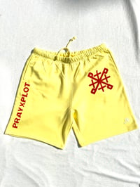 Image of fired up sweatshorts in yellow 