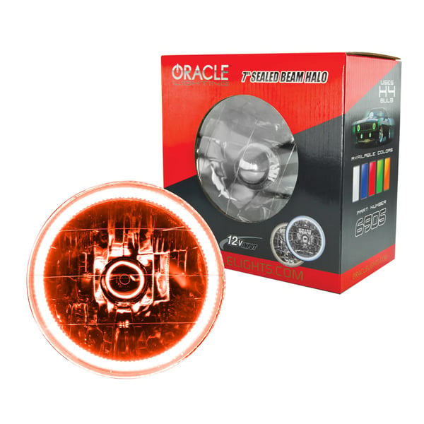 Image of NEW RELEASE  7" ROUND ORANGE MICRO SMD HALO (PAIR)