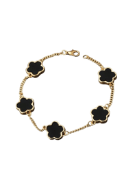 UNISEX BLACK CLOVER BRACELET 