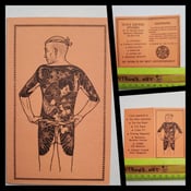 Image of original vintage irezumi tux farrar baltimore tattooing tattoo flash bifold card