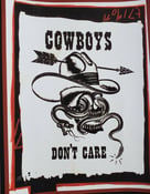 Image of mike rollo malone 80s vintage tattoo flash cowboys don't care snake giclee print 11x14