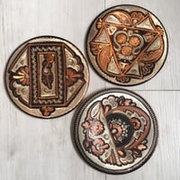 Image 1 of Set of 3 copper wall hangings from Croatia