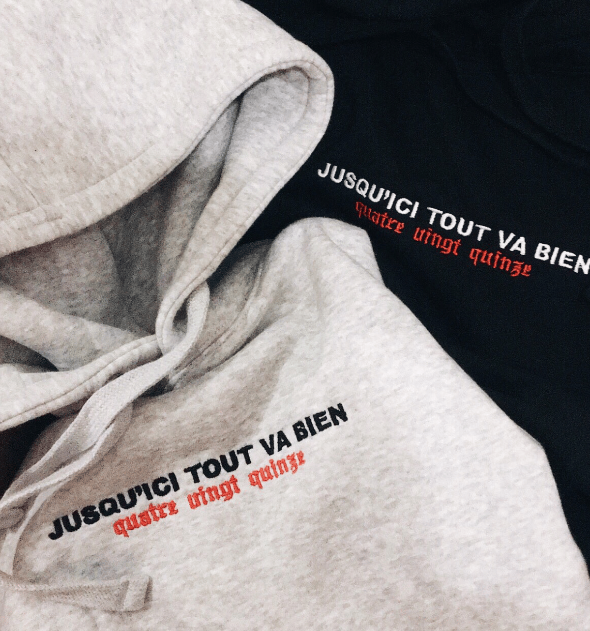 La Haine Embroidered Grey Hoodie