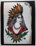 Image of 1920 antique charles red gibbons tattoo flash indian native chief 11x14 giclee print 