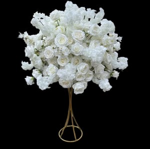 Image of  white roses centerpiece  silk flower  60cm, 80 cm , 100 cm 