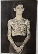 Image of original antique amund dietzel milwaukee tattooed man vintage tattoo photo 3.5x5