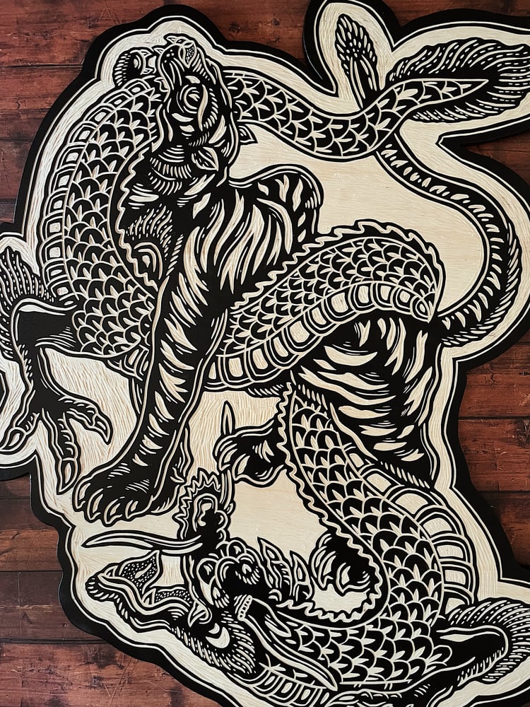 Image of Tiger/Dragon Woodcut 