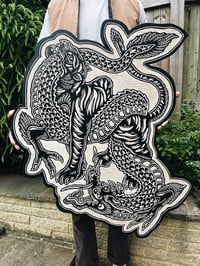 Image 1 of Tiger/Dragon Woodcut 
