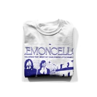 Image 2 of Lemoncello Gildan long-sleeved t-shirt in White & Indigo Blue  