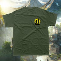 Image 1 of Lemoncello Stanley Stella Creator 2.0 short sleeved logo t-shirt in Khaki, Yellow & Black