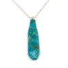 Turquoise Feather Pendant Necklace