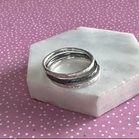 Image 2 of Sterling Silver Stacking Ring - Raw Silk 