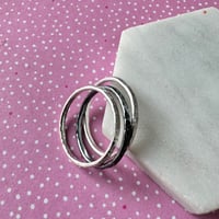 Image 3 of Sterling Silver Stacking Ring - Raw Silk 