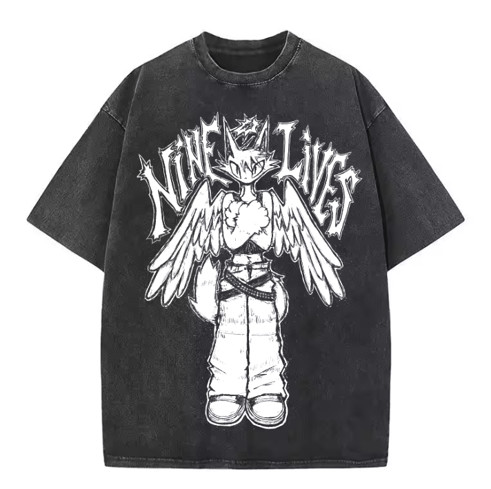 Image of Nine Lives Acidwash T-shirt