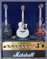 Image 1 of Crystallised Replica Guitar Miniatures