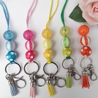 Image 1 of Beaded Lanyard, Teacher Lanyard, Beaded ID Holder, Medical ID Lanyard