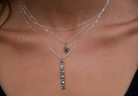 Image 2 of dainty fire opal necklace #3