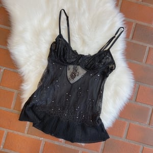 Image of Size 36C/34D - Victoria's Secret Vintage Y2K Sparkle Bustier Babydoll