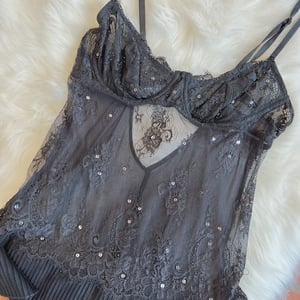 Image of Size 36C/34D - Victoria's Secret Vintage Y2K Sparkle Bustier Babydoll