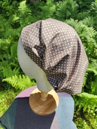Image 1 of Mocha Polka Dots Hair Covering 