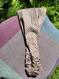 Image 3 of Mocha Polka Dots Hair Covering 