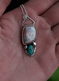 Image 4 of fire opal + emerald valley talisman