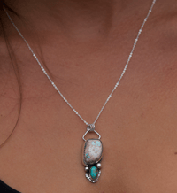 Image 2 of fire opal + emerald valley talisman