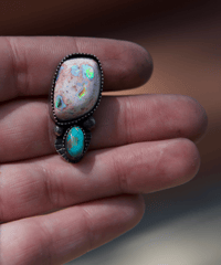 Image 6 of fire opal + emerald valley talisman