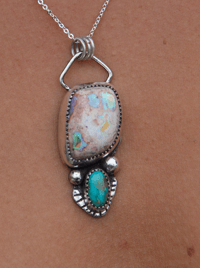 Image 1 of fire opal + emerald valley talisman