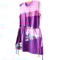 Image 8 of purple patchwork adult m/l courtneycourtney shift tunic dress tie drawstring waist belt