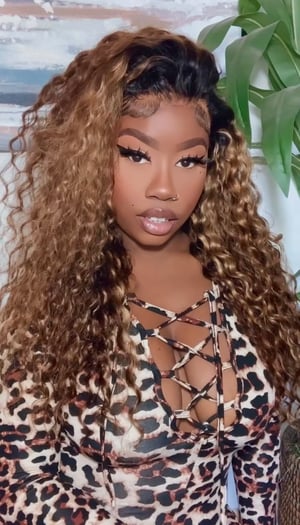 Image of Curly Highlight 13x4 Lace Front Wig in 22”
