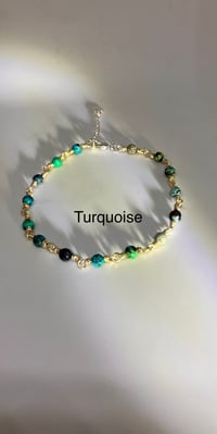 Image 1 of Turquoise Whispers | Dainty silver turquoise necklace | bracelet |  Christmas gift 