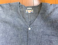 Image 2 of Dry Bones Japan indigo chambray Koiguchi shirt, size S (fits S/M)