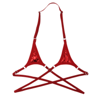 Red Metallic Micro Bikini Top