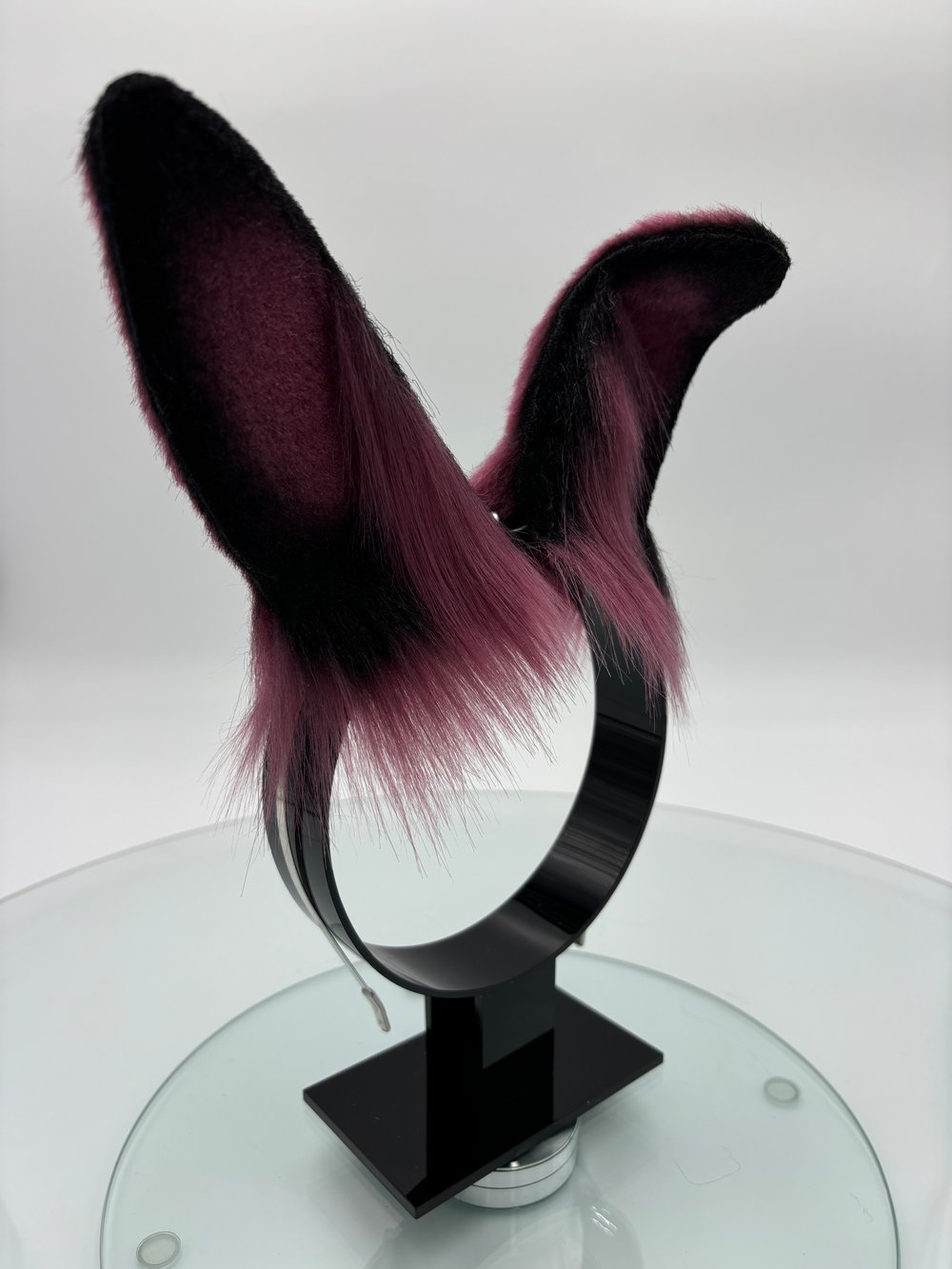 Image of Plum Red & Black Mini Bun Ears 
